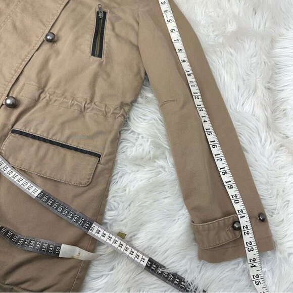 Calvin Klein Women’s Tan Hooded Sherpa Mid-Length Coastal Parka Coat S/C41 - Picture 16 of 16